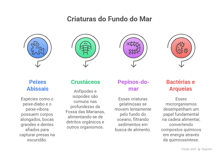 Fossa das Marianas: Vida marinha adaptada ao ambiente abissal