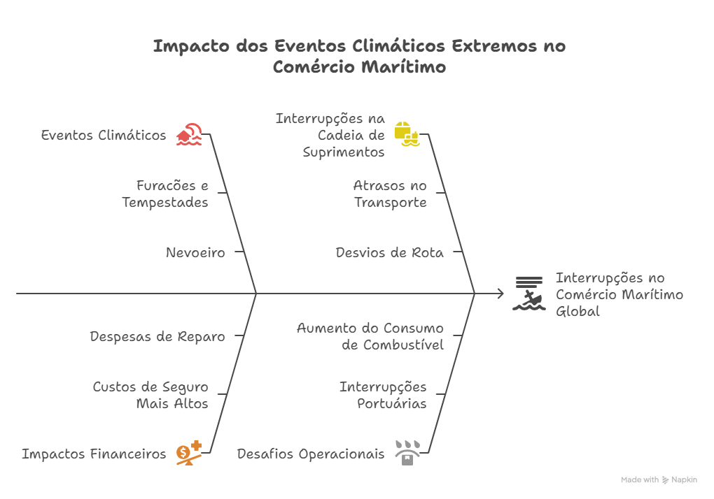 Aumento da Frequência de Eventos Climáticos Extremos e Riscos para a Navegação