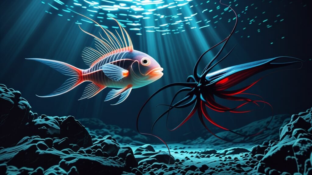 O mar profundo, especialmente as zonas abissais, representa um dos ambientes mais misteriosos e inexplorados do planeta. Localizadas entre 2.000 e 6.000 metros de profundidade, essas regiões estão envoltas em escuridão total, com temperaturas quase congelantes e pressões esmagadoras que podem ultrapassar 1.000 atmosferas. Apesar de sua natureza inóspita, o mar profundo abriga uma biodiversidade fascinante e características ecológicas únicas que ainda intrigam a ciência. A exploração desse ambiente extremo é crucial para desvendar os segredos da vida em condições adversas, além de compreender seu papel no equilíbrio dos ecossistemas globais. A relevância do estudo das zonas abissais vai além da curiosidade científica. Ao explorar esses habitats, obtemos insights sobre adaptabilidade biológica, biotecnologia e até mesmo sobre as origens da vida na Terra. Além disso, essas regiões desempenham um papel fundamental no ciclo de carbono e no armazenamento de nutrientes essenciais para a saúde dos oceanos. Apesar disso, as zonas abissais permanecem largamente desconhecidas, tanto devido aos desafios tecnológicos de exploração quanto pela vastidão do oceano, que cobre mais de 70% da superfície terrestre. Entretanto, o mar profundo também é palco de grandes mistérios e desafios. De um lado, temos adaptações surpreendentes de organismos que sobrevivem em condições extremas, como a bioluminescência e os corpos flexíveis. Do outro, há fenômenos ainda pouco compreendidos, como interações entre espécies abissais e sistemas de comunicação únicos. A limitação de tecnologias avançadas e os altos custos de pesquisa tornam a exploração ainda mais complexa, deixando inúmeras perguntas sem resposta. Este post tem como objetivo principal explorar as adaptações dos organismos que habitam as zonas abissais, seus mistérios e os impactos das atividades humanas nesse ambiente vulnerável. Além disso, será possível compreender como essas descobertas podem contribuir tanto para a ciência quanto para a preservação desses ecossistemas. Acompanhe para descobrir curiosidades fascinantes sobre seres bioluminescentes, adaptações fisiológicas incríveis e os desafios enfrentados na conservação do mar profundo. O Ambiente Inóspito das Zonas Abissais A zona abissal define uma vasta extensão do oceano profundo situada entre 2.000 e 6.000 metros de profundidade. Esta região é notoriamente conhecida por suas condições severas e desafiadoras, onde a ausência de luz é característica predominante. A escuridão fria, com temperaturas variando entre 0 a 3 ºC, domina este ambiente, tornando-o um dos mais inóspitos e ainda menos explorados do planeta. Além das condições de baixa temperatura e iluminação, destaca-se a pressão esmagadora da zona abissal, que pode exceder as 1.000 atmosferas, criando um ambiente que exerce pressão intensa sobre qualquer organismo que habite essas profundezas. A escassez de nutrientes, devido à limitada entrada de matéria orgânica das camadas superiores, adiciona um desafio adicional à sobrevivência dos seres vivos nesse cenário adverso. Estas condições têm tornado a conquista humana de desvendar seus mistérios uma tarefa árdua e cara. Essas extremas condições ambientais são um forte impedimento à exploração científica das regiões abissais. A tecnologia necessária para suportar a tremenda pressão e temperatura, além de proporcionar visibilidade em zonas de luz ausente, é sofisticada e demanda altos investimentos financeiros. Não obstante, os avanços tecnológicos contínuos têm possibilitado que cientistas comecem a vislumbrar com mais clareza os segredos que essas profundezas guardam. Entender o complexo ecossistema da zona abissal é crucial, não apenas para nossa compreensão da biodiversidade marinha, mas também para identificar o impacto das mudanças climáticas e das atividades humanas nesse ambiente frágil. À medida que nos aventuramos mais fundos, aumentam também os riscos de perturbar irreversivelmente estas regiões quase virgens. Por isso, a conservação e a proteção dessas áreas tornam-se vitais para o futuro saudável de nossos oceanos. ``` Adaptações dos Habitantes do Mar Profundo A vida na zona abissal é desafiadora devido às condições extremas de seu ambiente, como a alta pressão, baixíssimas temperaturas e completa escuridão. Para sobreviver nessas profundezas, muitos organismos desenvolveram adaptações fisiológicas e comportamentais que maximizam suas chances de prosperar. Entre essas adaptações, destacam-se estruturas corporais únicas, estratégias alimentares engenhosas e o fascinante uso da bioluminescência. Essas características ilustram a capacidade da vida de evoluir em ambientes inóspitos e ampliam nossa compreensão sobre o potencial adaptativo dos seres vivos. Os seres abissais possuem corpos moles e altamente flexíveis, uma característica essencial para suportar a imensa pressão exercida pela água a profundidades de até 6.000 metros. Além disso, muitos animais apresentam camuflagem em tons escuros ou transparências, ajudando-os a esconder sua presença de predadores ou presas. Outra adaptação crucial está nos olhos: algumas espécies são completamente cegas, enquanto outras possuem olhos enormes ou extremamente sensíveis, permitindo captar até as menores partículas de luz bioluminescente emitidas por outros organismos. A escassez de alimento no mar profundo também força os habitantes dessa região a desenvolverem estratégias alimentares únicas. Muitos organismos são detritívoros, alimentando-se de restos orgânicos que afundam das partes superiores do oceano, conhecidas como 