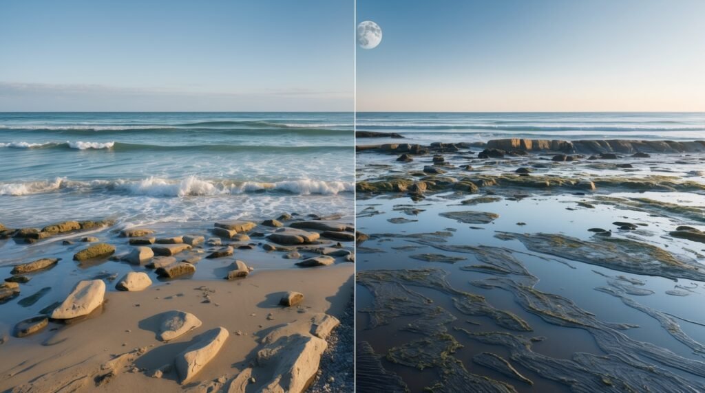 Diferença entre Maré Alta e Maré Baixa